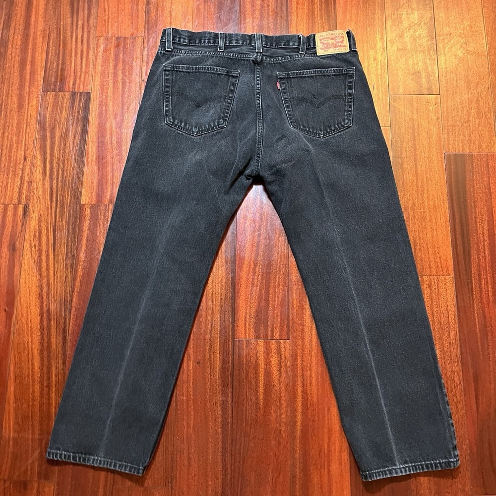 Levis Jeans Mens 40x30 (39x29) Black 505 Straight Leg Workwear 100% Cotton Denim - Picture 3 of 10